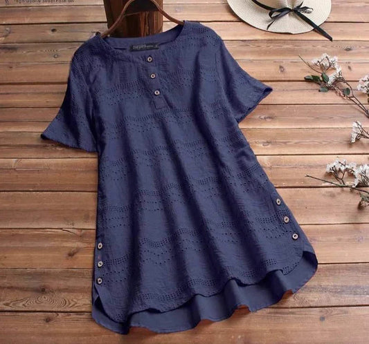 Blouse Texturée à Boutons – Maia