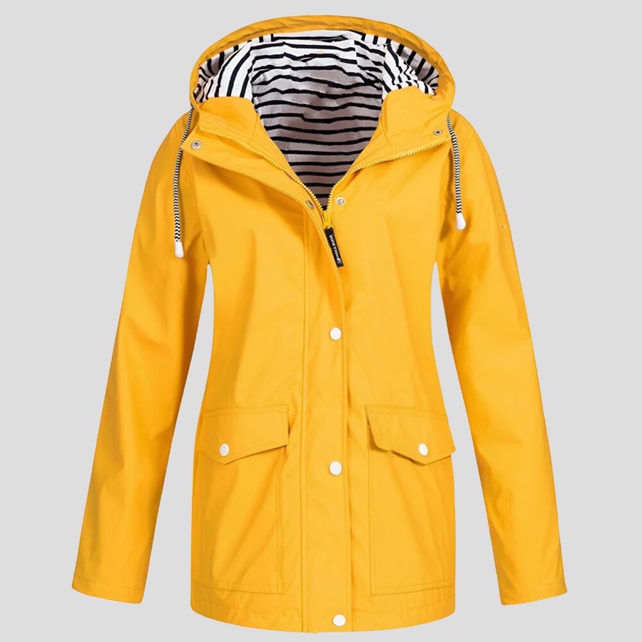 Margot | Veste Imperméable Chaude à Capuche – Jaune