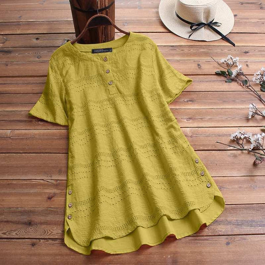 Blouse Texturée à Boutons – Maia