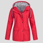 Margot | Veste Imperméable Chaude à Capuche – Rouge