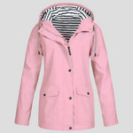 Margot | Veste Imperméable Chaude à Capuche – Rose