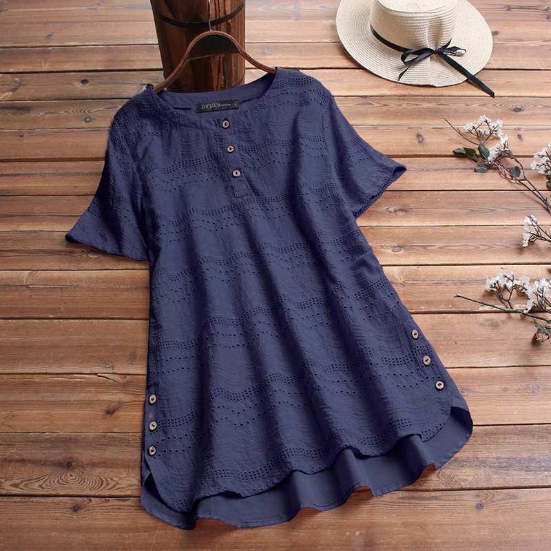 Blouse Texturée à Boutons – Maia