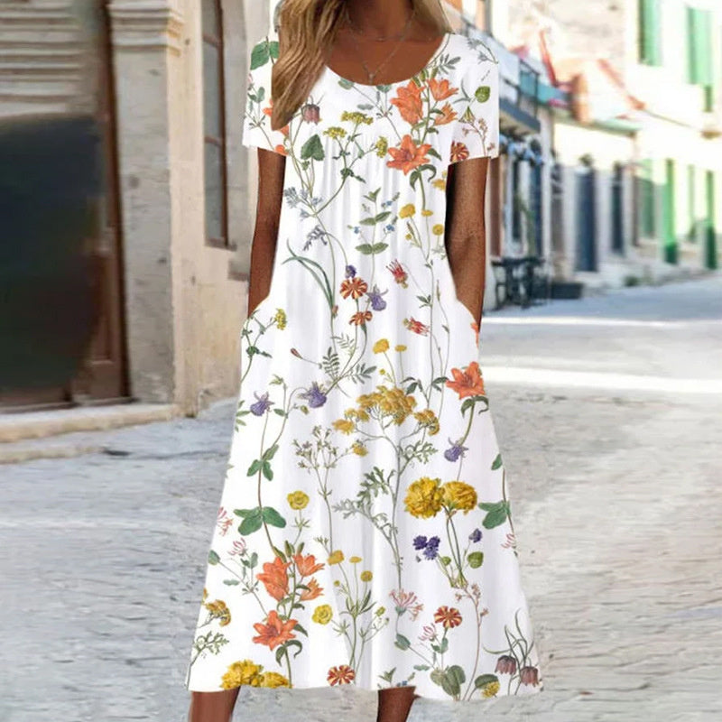 Camélia | Robe Florale Fluide à Coupe Flatteuse