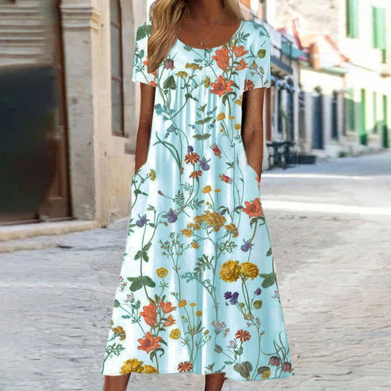 Camélia | Robe Florale Fluide à Coupe Flatteuse