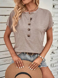 Blouse Unie à Boutons – Alix