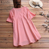Blouse Texturée à Boutons – Maia