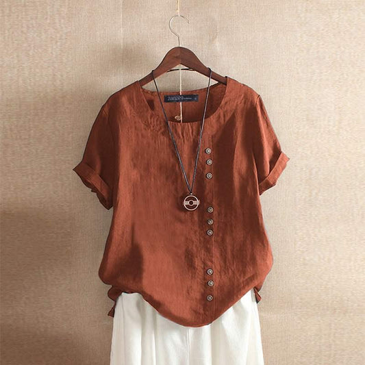 Blouse Unie Asymétrique – Nadine