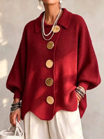 Lison | Gilet oversize en maille à boutons dorés