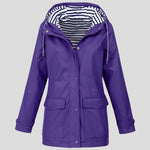 Margot | Veste Imperméable Chaude à Capuche – Violet