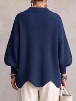 Lison | Gilet oversize en maille à boutons dorés